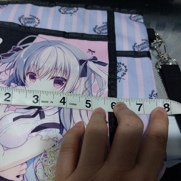 Sexy Anime Girl Miyu Miyasaka Small Thin Messenger Bag Adjustable Straps - Picture 5 of 16